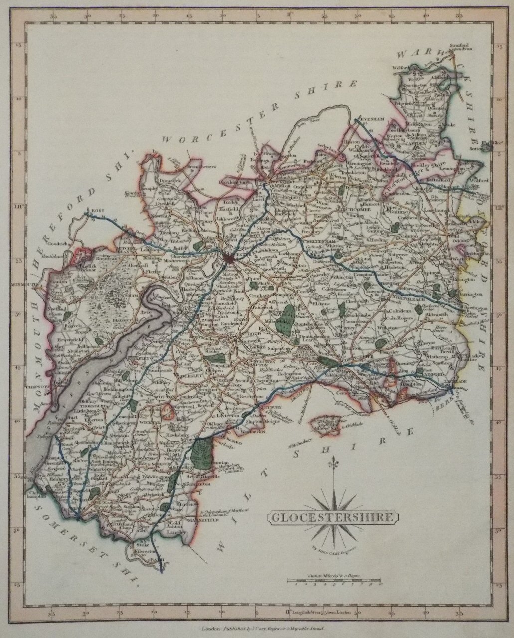 Map of Gloucestershire - Cary